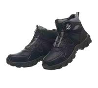 HANCHE Mid-Top Work Safety Shoes, Button-Down Lace Labour Insurance Shoes, Anti-Smash and Anti-Puncture Steel Toe Shoes, Outdoor Adventure Sneakers(Black,43.5 EU)
