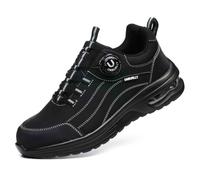 HANCHE Steel Toe Protection Shoes, Knob Laces Work Safety Shoes, Anti-Smash and Anti-Puncture Labour Insurance Shoes, Anti-Slip Adventure Sneakers(44 EU)