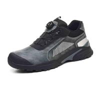 HANCHE Work Safety Shoes, Anti-Smash and Anti-Puncture Labour Insurance Shoes, Button-Down Lace Steel Toe Protection Shoes, Anti-Slip Adventure Sneakers(Grey,38 EU)