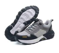 HANCHE Work Safety Shoes, Button-Down Lace Steel Toe Protection Shoes, Anti-Smash and Anti-Puncture Labour Insurance Shoes, Anti-Slip Adventure Sneakers(Grey,39.5 EU)