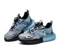 HANCHE Work Safety Shoes for Men and Women, Impact-Resistant and Puncture-Resistant Labour Insurance Shoes, Durable Popcorn Sole Protection Footwear, Steel-Toed Adventure Sneakers(Blue,EU 41.5)