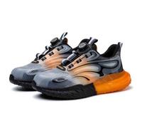 HANCHE Work Safety Shoes for Men and Women, Impact-Resistant and Puncture-Resistant Labour Insurance Shoes, Durable Popcorn Sole Protection Footwear, Steel-Toed Adventure Sneakers(Orange,EU 38)