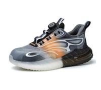 HANCHE Work Safety Shoes for Men and Women, Impact-Resistant and Puncture-Resistant Labour Insurance Shoes, Durable Popcorn Sole Protection Footwear, Steel-Toed Adventure Sneakers(White,EU 44)