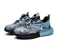 HANCHE Work Safety Shoes for Men and Women, Impact-Resistant and Puncture-Resistant Labour Insurance Shoes, Durable Popcorn Sole Protection Footwear, Steel-Toed Adventure Sneakers(Blue,EU 42)