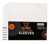 HanCheng 25x12 Pochette Vinyle 33 Tours|Extra Epaisses 140 Microns|avec Notes Autocollantes| Polypropylène Plastique Pochette Transparente|pour LPS Gatefold Simple et Double