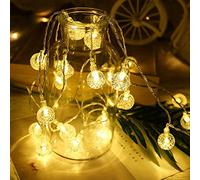 Hanclled Guirlande lumineuse en forme de globe avec 20 LED 3 m Alimentation USB Blanc chaud Pour fête, festival, Noël, décoration intérieure ou extérieure Blanc chaud