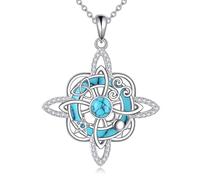 Hancock Collier avec pendentif nœud celtique en argent sterling 925 - Cadeau pour homme et femme, Normal, Argent sterling, Pas de gemme