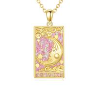 Hancock Collier de tarot en argent sterling 925 avec pendentif en opale - Cadeau de Noël ou d'anniversaire pour homme et femme, Normale, Argent sterling, Pas de pierre précieuse
