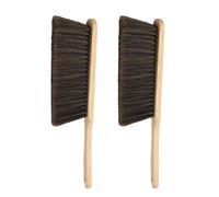 Hand Broom - 2Pcs Soft Bristle Sweeping Duster with Long Wooden Handle