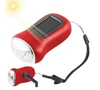 Hand Crank Solar Powered Flashlight - Wind Up LED Torch With | Wateřproof Portable Light For Camping Cycling | No Batteries Needed, Disaster Preparedness