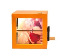 Hand Cranked Photo Album, Desktop Picture Frame, 3.15x3.15x3.15 inches Light Feature, Rotating Design, Perfect for Family, Couples, Friends, Women, Valentine's Day Presents, Home Decoration