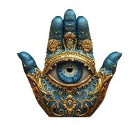 Hand Decoration - Evil Eye Sculpture for Halloween Decor | Resin Tabletop Ornament with Intricate Details, Palm Hand Figurine, Mystical Charm Display for Bedroom Living Room Mantel Desk