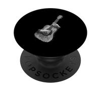 Hand Drawn Guitar Sketch Design, Expressive Acoustic Music PopSockets PopGrip Adhésif