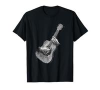 Hand Drawn Guitar Sketch Design, Expressive Acoustic Music T-Shirt