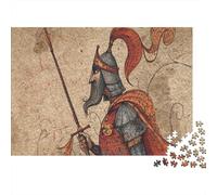 Hand Drawn Médiéval Warrior Statue Cadeau Unique Décoration Intérieure Jeu ÉduChatif Challenge Toy Adultes & Enfants des 14 Ans 1000pcs (75x50cm)