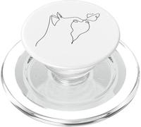 Hand Drawn One Line Art Cat and Butterfly PopSockets PopGrip pour MagSafe