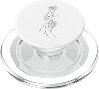 Hand Drawn One Line Art Rose PopSockets PopGrip pour MagSafe