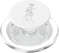 Hand Drawn One Line Art Rose PopSockets PopGrip pour MagSafe