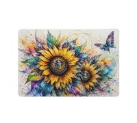 Hand Drawn Sunflower Art Plaque En Métal 20x30cm Pour La Maison | Offrez des plaques décoratives en métal aux nouveaux propriétaires pour un déménagement.