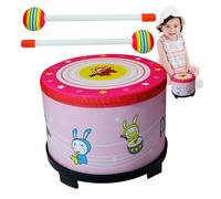 Hand Drum Kids, Preschool Rhythm Drums Toy, 7.87x6.69 inches, Music Education Percussion Tool, Child Safe Design for Kindergarten Classes, Stage Performances, Green and Pink