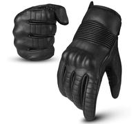 Hand fellow - Gant moto en cuir véritable - avec renforts au niveau des phalanges - compatibles avec écran tactile.