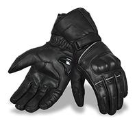 Hand Fellow Gants de moto d'hiver en cuir de qualité supérieure - Imperméables - Coupe-vent - Écran tactile - Chauds - Articulations rigides - Noir - Taille XXL