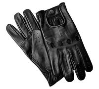 Hand Fellow Men's Leather chauffeur, style rétro, style vintage sans doublure, gants de conduite (noir, moyen)