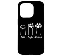 Hand Game Rock Paper Scissors Cute Paw Funny Cat Men Women Coque pour iPhone 15 Pro
