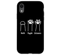 Hand Game Rock Paper Scissors Cute Paw Funny Cat Men Women Coque pour iPhone XR
