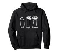 Hand Game Rock Paper Scissors Cute Paw Funny Cat Men Women Sweat à Capuche