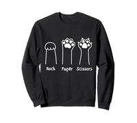 Hand Game Rock Paper Scissors Cute Paw Funny Cat Men Women Sweatshirt