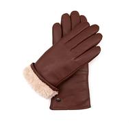 Hand Gewand by Weikert Gants exclusifs en cuir nappa d'agneau doublés en laine d'agneau mérinos avec écran tactile longue coupe jusqu'au poignet Gants en peau d'agneau pour femme, Gobi, 6.5