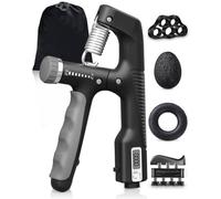 Hand Grip Musculation Avant Bras, Poignée réglable de 10 à 100 kg, Exerciseur de Doigts, Étireur de Doigts, Anneau d'exercice, Balle Anti-Stress avec Compteur Intelligent et Sac de Transport