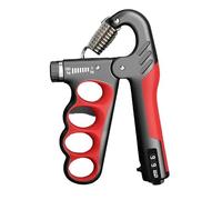 Hand Gripper réglable 5-100 kg - Force de préhension et récupération musculaire Entraîneur mécanique Rouge