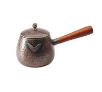 Hand-Hammered Copper Tea Kettle,Vintage Copper Tea Kettle with Wooden Handle,Multifunction Turkish Coffee Pot,Compatible with Electric,Induction,Stovetops