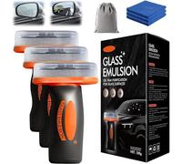 Hand-Held Glass Emulsion Cleaner, Glass Guard, 100g Glasses Emulsion Windscreen Cleaner, Car Glasses Oil Film Remover Brush, Oil Film Remover for Windows, Mirrors Surfaces (3pcs)