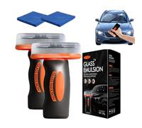 Hand-Held Glass Emulsion Cleaner,Oil Film Remover for Windows,Car Windscreen Cleaner,Car Glass Oil Film Remover Brush Improve Clarity and Visibility,Glasses Cleaners for Cars Windows Mirrors (2Pcs)