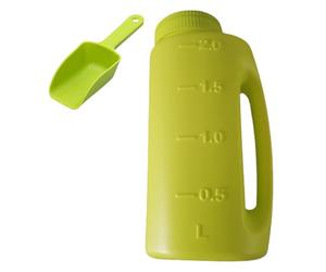 Hand Held Salt Spreader For Snow - ABS 28x13cm | 2L Ice Melt Dispenser With Scoop | Adjustable Opening Sizes For Garden Lawn Grass Driveway Sidewalk Snow And Ice Removal