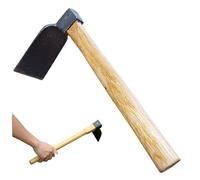 Hand Hoe, Iron Garden Hoe with 13 inch Wooden Handle for Transplanting, Digging, Planting, Loosening Soil
