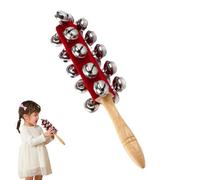 Hand Jingle Bells, Wooden Handle Percussion, Children Instrument with Metal Bells, Musical Toy Rattle for Boys and Girls, Parent Child Interaction Rhythm Toy for Home and School