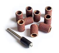 HAND® Lot de 9 bandes abrasives +1 mandrin 6 mm pour outils rotatifs Dremel
