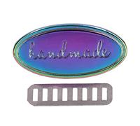 Hand Made Labels 5 Sets | Alloy DIY Tags for Bags/Wallets/Crafts | Sturdy Sewing Labels Multiple Colors | Earth - Conscious Choice for Craft Lovers (Colorful)