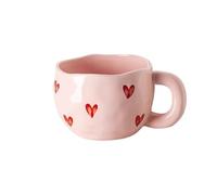 Hand Painted Love Mug Creative Heart Water Cup Ceramic Milk With Handle Valentine's Day Gift pour Café(Color1)