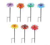 Hand-Painted Metal pour daisy Garden Stake 50cm Iron Hand-Painted(Rose Red) | Hand-painted petals, artistic pour daisy design, iron build, 50cm height, rustic charm accent