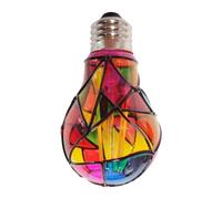Hand-Painted Mosaic Bulb - E27 A60 6W Decorative LED Light, Colorful Glass | Christmas Holiday Lamp, Festive Windowsill Lighting, Artisan Design, Energy Saving Accent, Party Atmosphere Decor, Gla