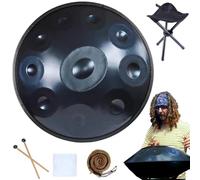 Hand Pan 56cm D Minor Handpan Drum 9/10/12 Notes Tambour En Acier 432 Hz/440 Hz Instrument À Percussion Pour Les Débutants Et Les Joueurs Professionnels(Color:Blue,Size:10 Notes(432HZ))