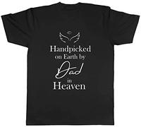 Hand Pick by My Dad in Heaven Mens Unisex White Yellow Black Red Mens Women T T-Shirts à Manches Courtes 100% Cotton Tee(Large)