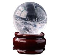 Hand-Polished Clear Quartz Crystal Ball, White Crystal Sphere for Home and Office Decor, Balls for Feng Shui, Stone Gift,6cm
