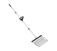 Hand Rake Garden Tool, Stainless Steel Cultivator Long Handle, 166x38x5cm/65.35x14.96x1.97 inches Ergonomic Scoop for Weeding, Cat Litter, Chicken Manure, Leaves, Lawn, Yard, Farm, Outdoor Gardening