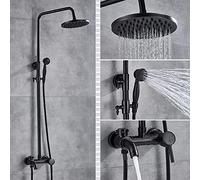 Hand Shower Black Bronze Bath Shower Set Faucet Bath Shower Mixer Tap Rain Head Bath Shower Set Bathtub Faucet Wall Mounted Black Bronze